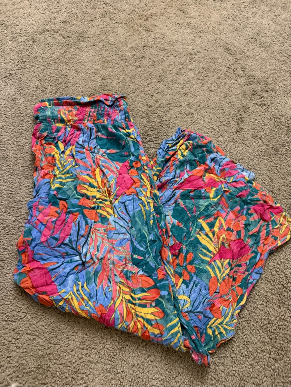 Kona Sol Tropical Print Swim Cover Smock Pull on Pants Women's XL - Picture 2 of 4